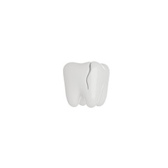 Broken Tooth or Cracked Teeth 3D render icon isolated white background.