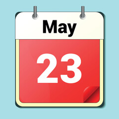 day on the calendar, vector image format, May 23.