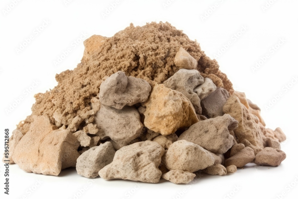 Aufkleber stack of smooth river rocks isolated on a white background. generative ai