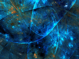 blue abstract fractal background 3d rendering illustration