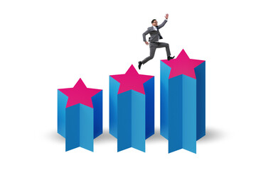 Concept of growing satisfaction levels with stars