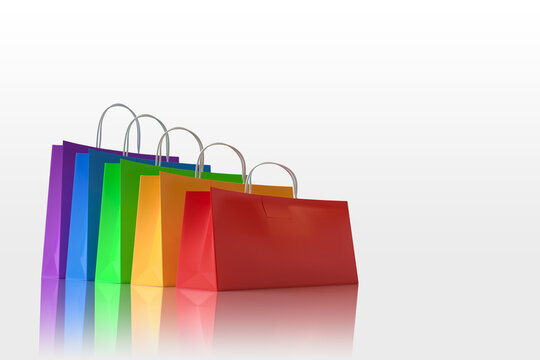 Package for Purchases for an Online Store on a White Background. 3d Rendering