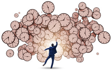 Time management concept with businessman