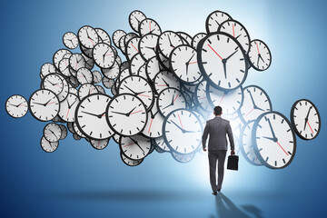 Time management concept with businessman