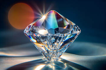 a beautiful sparkling close-up of a clear diamond crystal.