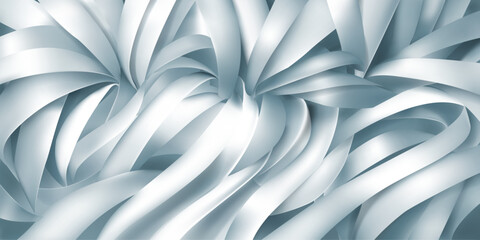 Background of white silk or paper ribbons