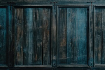 wooden wall with a variety of doors. Generative AI