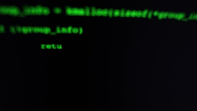 program code on the monitor, development app, writing code, hacking, security