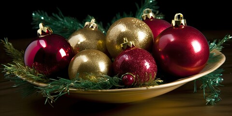 shiny christmas ornaments - generative