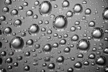 close-up water droplets on a glass surface. Generative AI