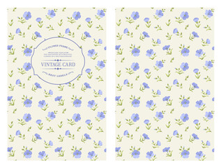 Wedding invitation. Floral linen hand-drawn illustration.