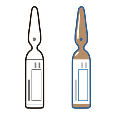 アンプル、薬瓶、単純なベクトルイラスト