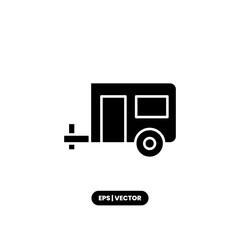 Camper van icon vector illustration logo template for many purpose. Isolated on white background.