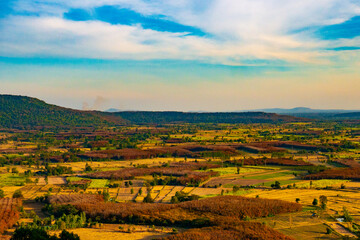 Fototapeta na wymiar ムー山から眺める田舎の田畑風景