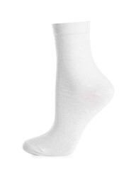 One stylish clean sock isolated on white