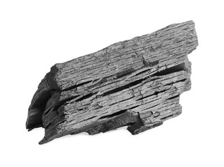 Piece of coal isolated on white. Mineral deposits