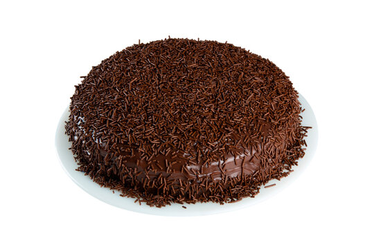 Chocolate cake and brigadeiro frosting. png transparent background