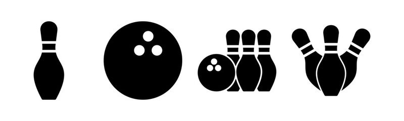 Bowling icon vector illustration. bowling ball and pin sign and symbol.