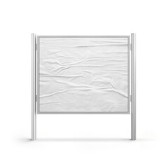 Large sign board poster wrinkle transparent mockup