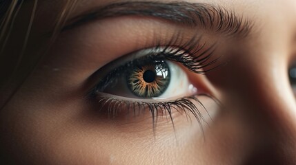 Obraz premium Lashes master make lashe, close-up lash. AI generated