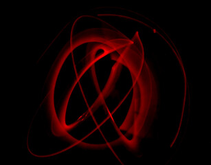 Red light painting, long exposure photography, ripples and round pattern - Powered by Adobe