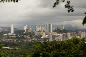 Part of the Panama City skyline is seen from Metropolitan Natural Park that abuts the Panamanian capital