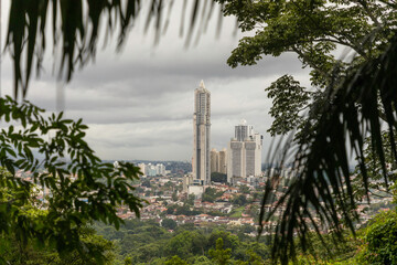 Part of the modern Panama City skyline is seen from Metropolitan Natural Park that abuts the...