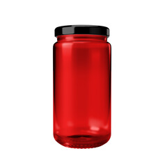 strawberry jam jar mockup isolated transparent