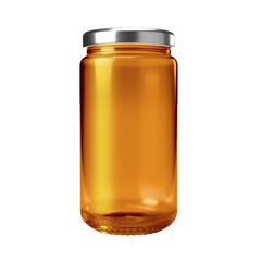Orange jam with metallic lid mockup isolated transparent