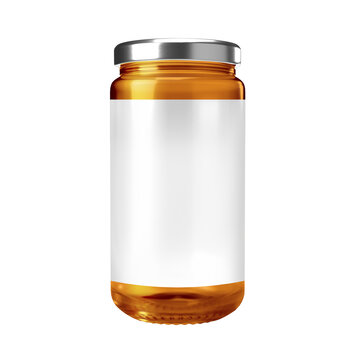 jam jar with metallic lid mockup