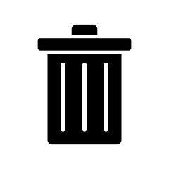 Delete icon vector. Simple bin sign for app and site