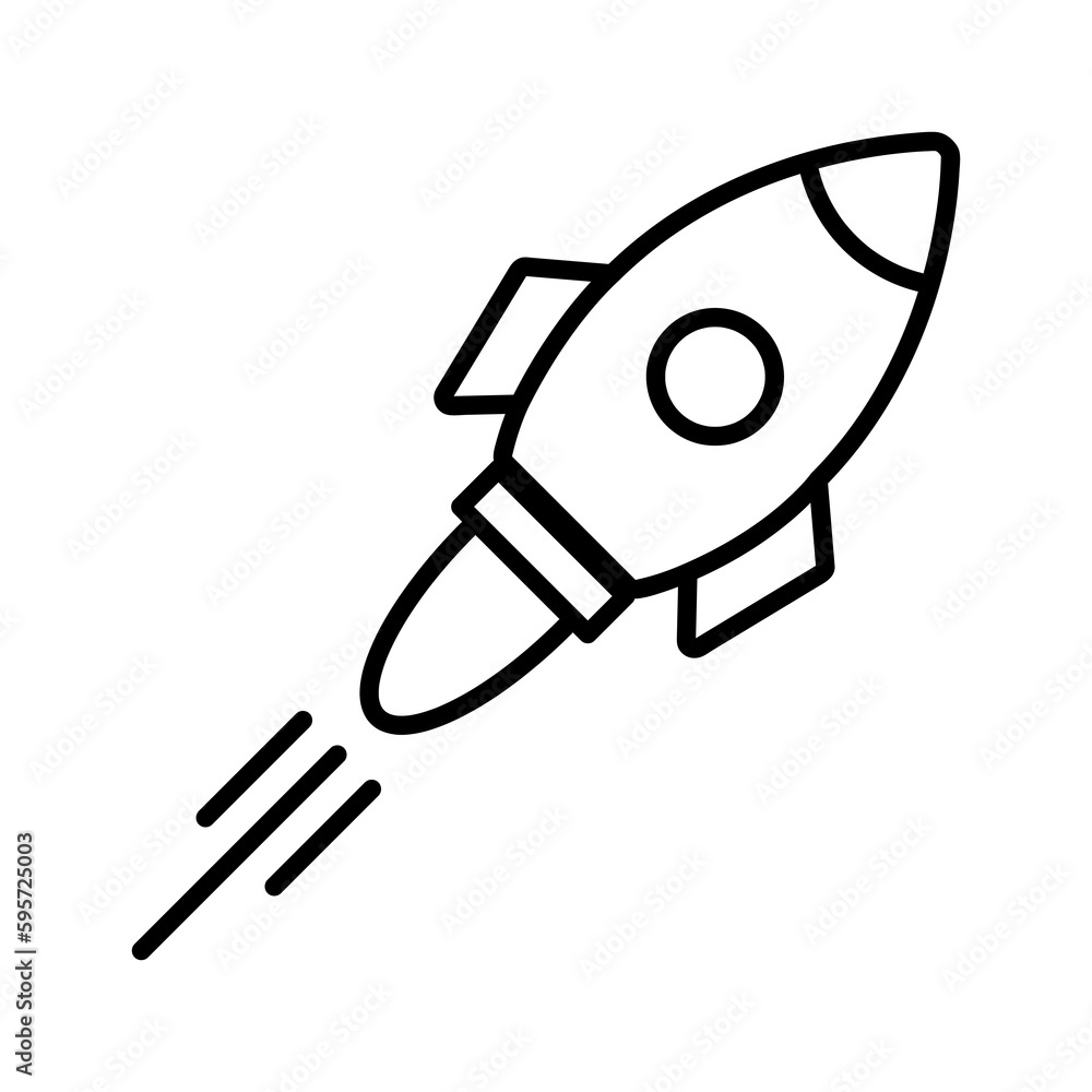Poster rocket icon vector. start up sign for site and app..eps