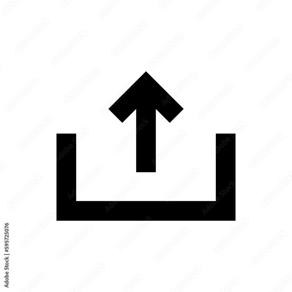 Poster upload icon vector. simple upload sign for app and site..eps
