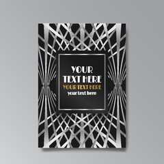 Art Deco luxury template golden black A4 page, menu, card, invitation