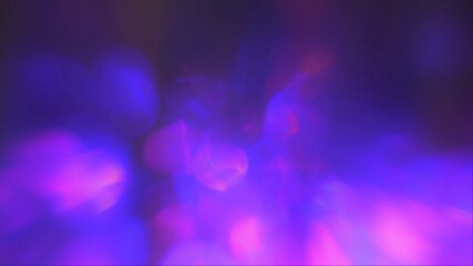 Neon bokeh radiance reflection. Blurred background. Glowing overlay. Deep purple of shiny lens flare refraction rays surface