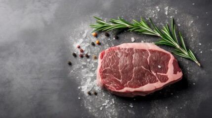 Wagyu steak and rosemary generated with Generative AI technology
