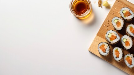 Obraz na płótnie Canvas Sushi plate generated with Generative AI technology