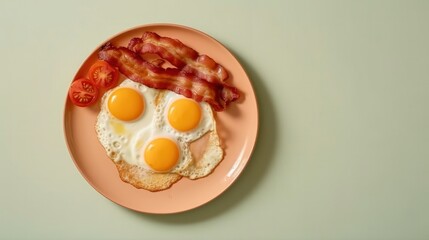 Bacon and eggs breakfast generated with Generative AI technology