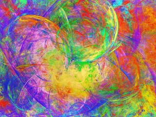 Printed kitchen splashbacks Game of Paint rainbow abstract fractal background 3d rendering illustration