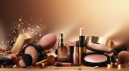 various makeup products, skincare and beauty products, cosmetics picture