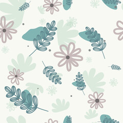 Minimal Floral Seamless Patterns 