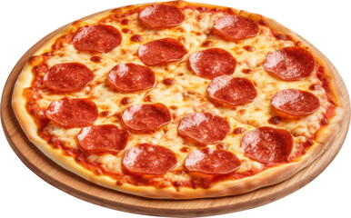 Pepperoni pizza isolated. Generative AI. - obrazy, fototapety, plakaty