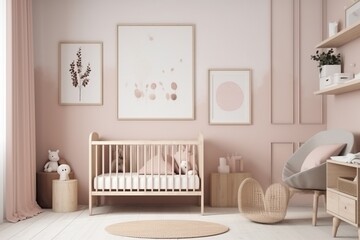 Aesthetic Baby Room Interior Created with Generative AI