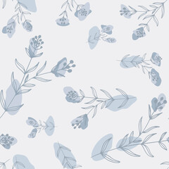 Minimal Floral Seamless Patterns 