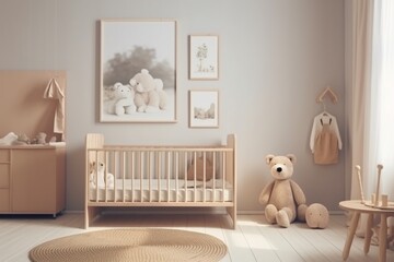 Aesthetic Baby Room Interior Created with Generative AI