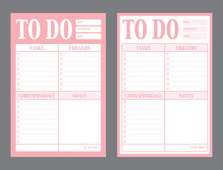 To do planner. Vector Print template.