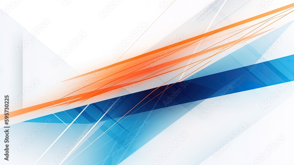 Poster geometric shapes transition from orange to blue on a white square background in 8k created with gene