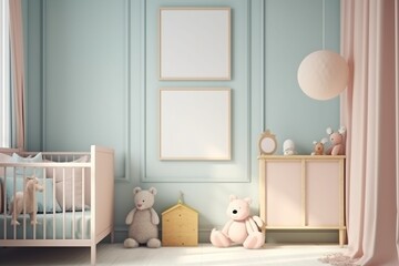 Aesthetic Baby Room Interior Created with Generative AI