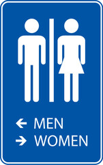 Bathroom Directional Sign Men Left, Women Right