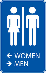 Bathroom Directional Sign Women Left, Men Right
